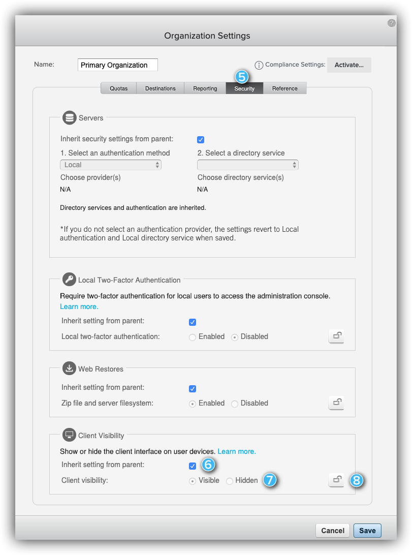 Organization Settings Security Tab.png