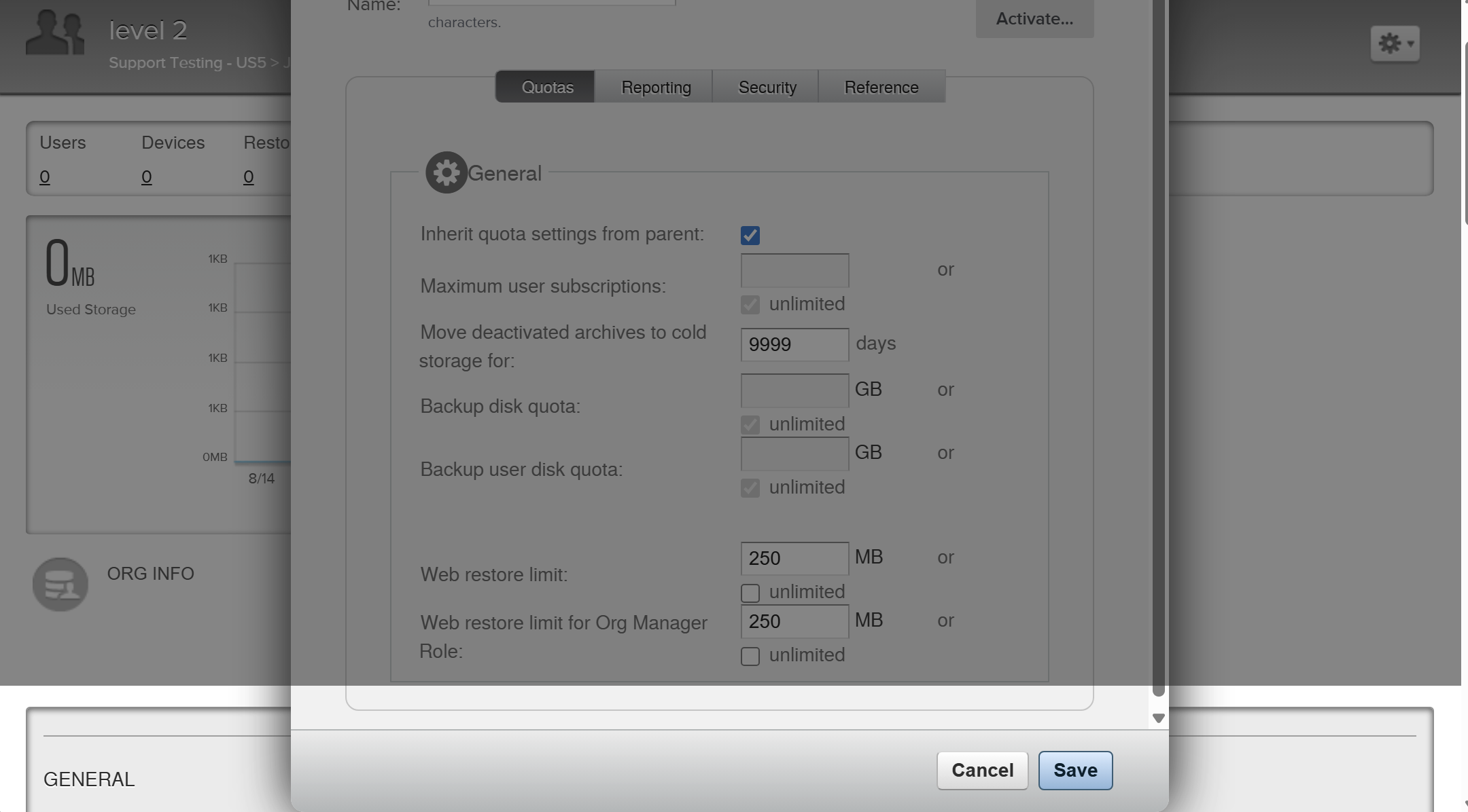 Console settings window showing grey overlay