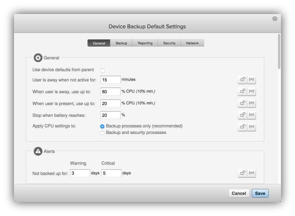 Configure device backup settings Documentation