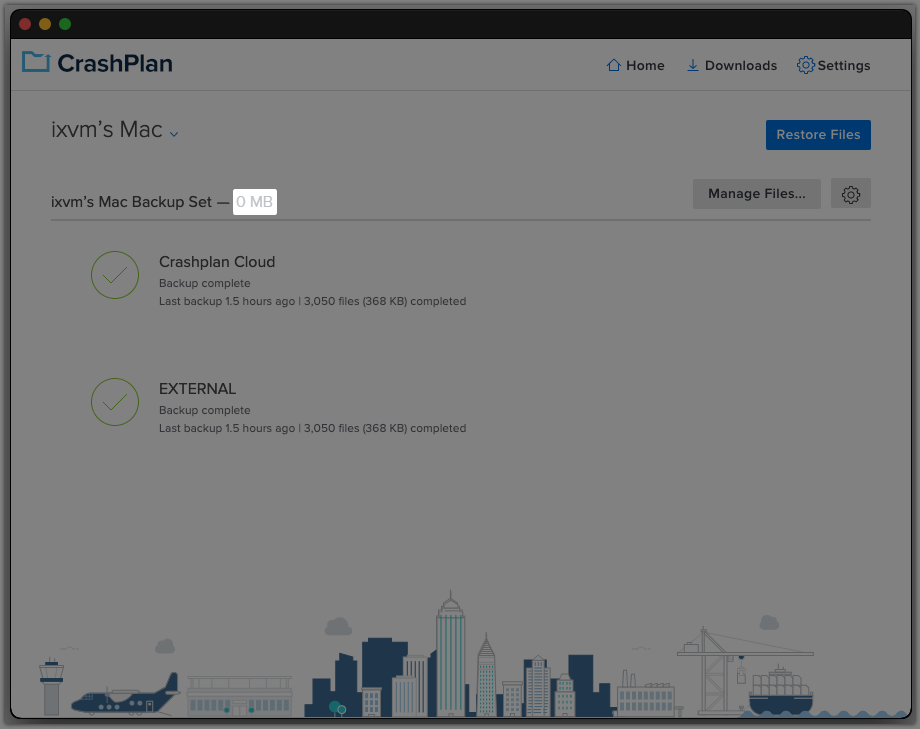 CrashPlan Home Screen 0MB.png