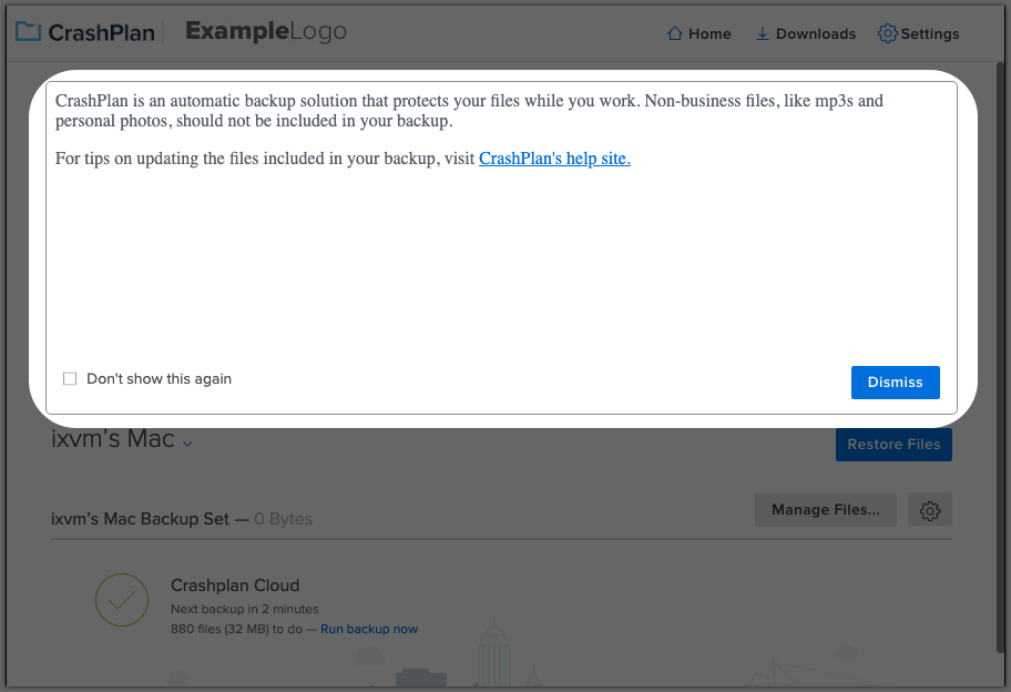 cobranding home screen custom message example.png